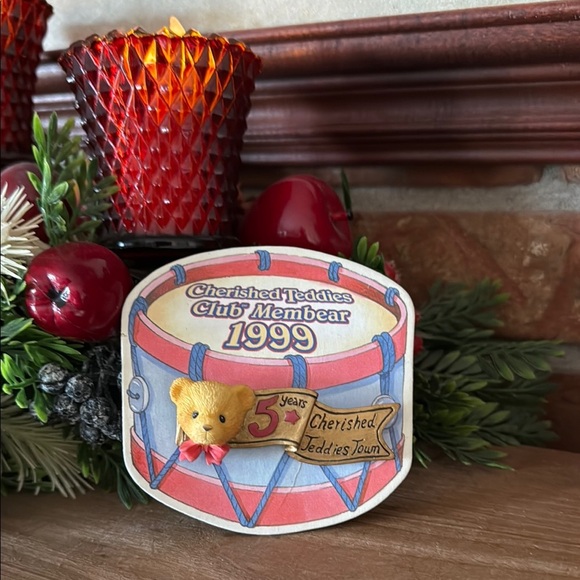 Cherished Teddies Red Candle Holders - Picture 2 of 3